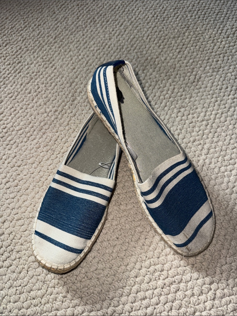 Christopher & Banks Blue and White Striped Espadrille Flats